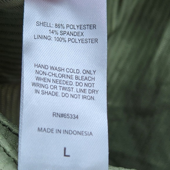 Salt‎ + Cove Tankini Top Olive Green Halter Tank Ribbed Drawstring Sides Size L - Picture 6 of 6